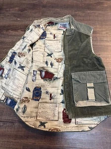 VTG 90’s SF BLUES Kids Hiking Theme Corduroy Vest. Outdoors Camping Size 4 - Picture 1 of 12