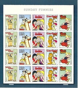 Scott #4471a (4467-71) Sunday Funnies (Calvin & Hobbes) Sheet of 20 Stamps - Picture 1 of 1