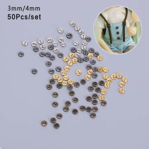 50pcs 3/4mm 2-Holes Mini Doll Button DIY Handmade  Sewing Button Flatback Button