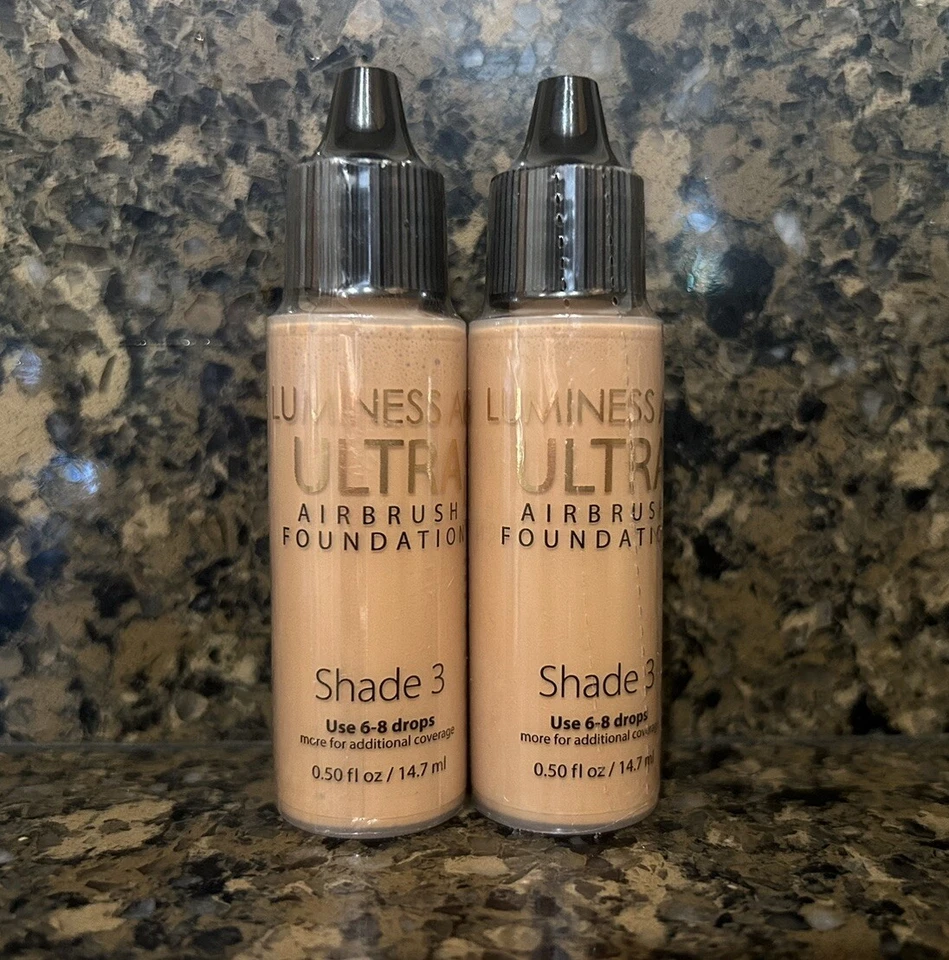 LOT OF 2 NEW SEALED LUMINESS AIR AIRBRUSH MAKEUP ULTRA SHADE 3 FOUNDATION .50 OZ - Image 1 of 1