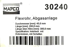 1x MAPCO Flexrohr, Abgasanlage - 30240 für AUDI BMW FIAT FORD OPEL SEAT VW SKODA