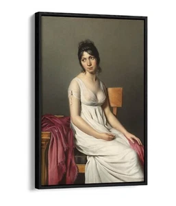 PORTRÄT EINER JUNGEN FRAU IN WEISS - FLOAT-EFFEKT RAHMEN LEINWAND KUNSTDRUCK - Bild 1 von 12