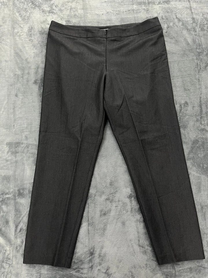 Pantalones Ashley Stewart para mujer 18W Plus gris elástico pierna recta cintura alta Foto 1 de 4