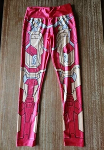 Women's Graphic Iron Man Style Superhero Leggings S Small Gym Pants Halloween - Picture 1 of 3