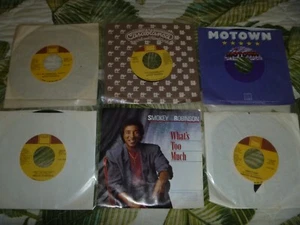 LOT 6 VINYL RECORDS SMOKEY ROBINSON PICTURE SLEEVE 45 RARE 80s POP SOUL R&B - Picture 1 of 6