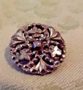 Vintage Steel Cut, Pierced, Pattern Button. 2-piece (3380) - Picture 1 of 4