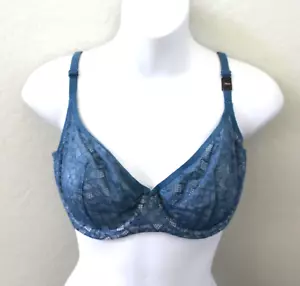 Reggiseno Victoria's Secret pizzo sfoderato ferretto Demi Regent blu taglia 34DD NUOVO CON ETICHETTE - Foto 1 di 6
