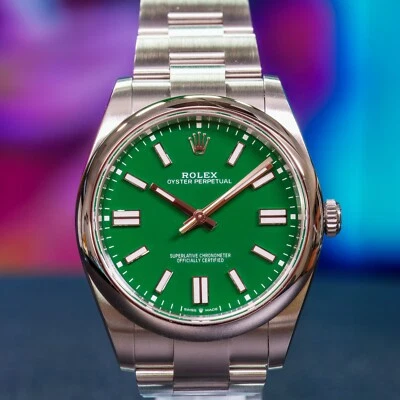 Rolex Oyster Perpetual 124300 2024 esfera verde Oyster juego completo Foto 1 de 4