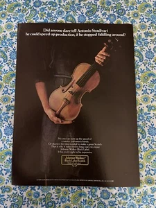 Pubblicità vintage 1985 Johnnie Walker etichetta nera stampa scozzese Antonio Stradivari - Foto 1 di 7