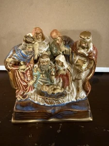 Vintage Keramik Krippe Heilige Familie Jesus 3 Könige - Bild 1 von 3