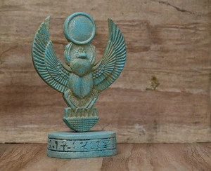 Authentic Ancient Egyptian Antiquities Egyptian winged scarab Symbol luck BC - Picture 1 of 6