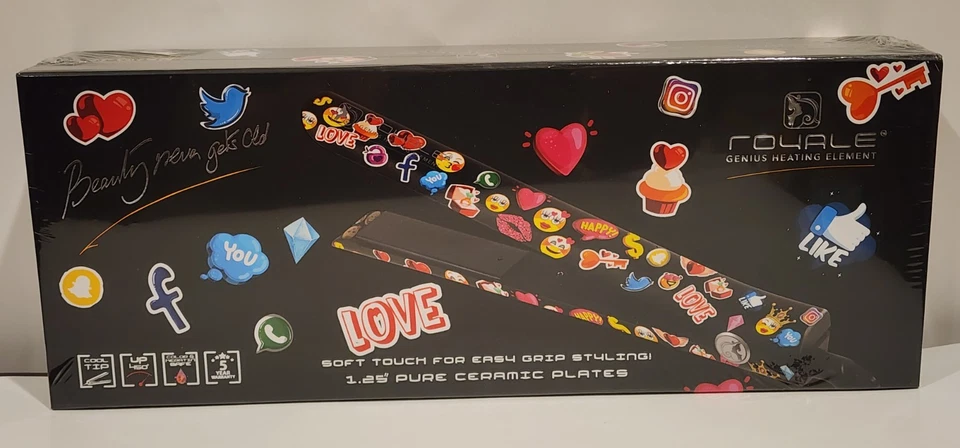 ROYALE Genius EMOJI 1.25" CERAMIC PLATE FLAT IRON HAIR STRAIGHTENER