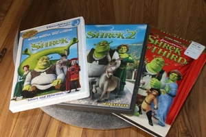 SHREK 1, 2 & 3 DVD DREAMWORKS ANIMATED MOVIES COMEDY SET LOT - Picture 1 of 11