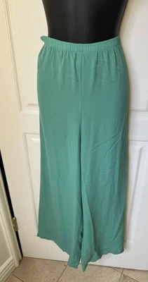Harari Silk Capri Pants Sz XL Teal New - Image 1 of 2