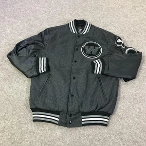 Golden State Warriors Jacket Mens Medium Gray Black NBA Basketball Varsity - Picture 1 of 18