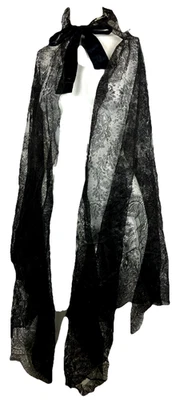 Старинный викторианский кружевной плащ-лента времен гражданской войны 1860 1880 г. - Изображение 1 из 4