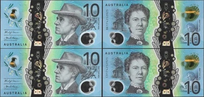 Australia 10 Dollars 2017 P 63 Polymer UNC Set 2 pcs Matching No. - Image 1 of 3