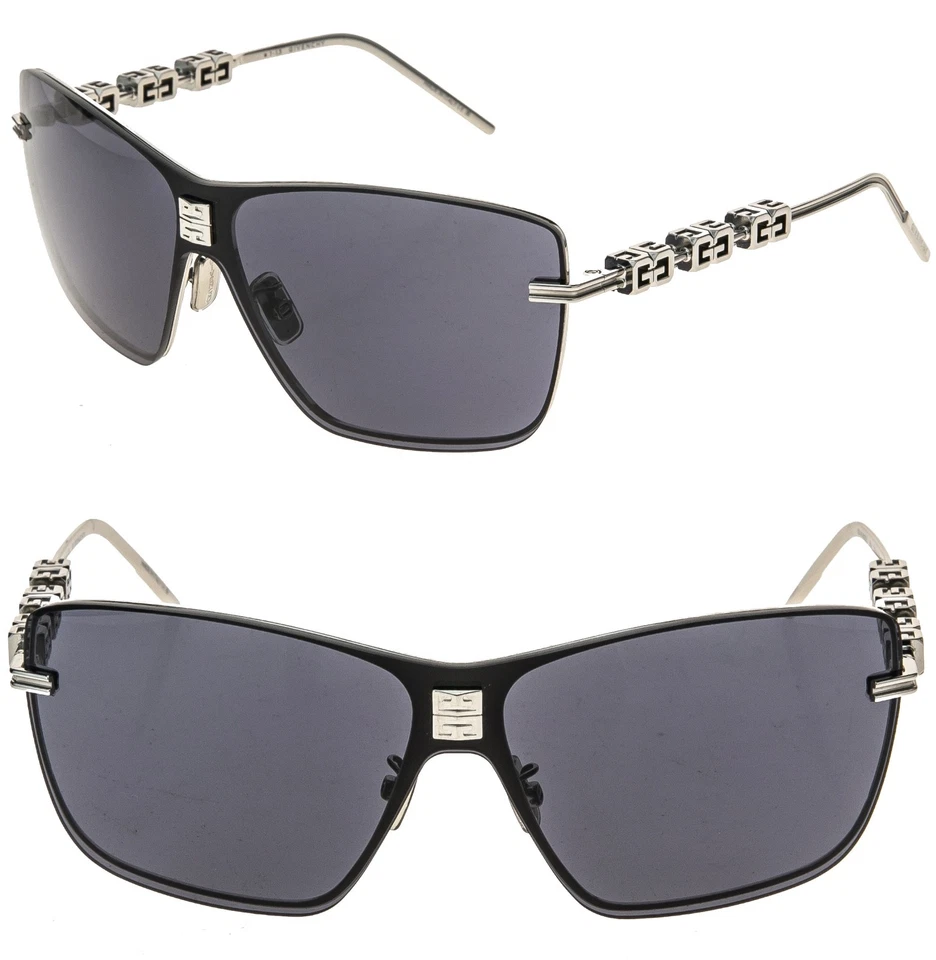 Óculos de sol GIVENCHY GV40052U GV 40052 4GEM prata preto quadrado máscara unissex 16A - Imagem 1 de 4