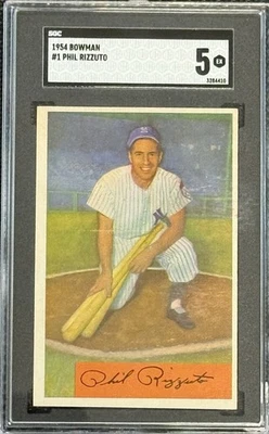 1954 Bowman #1 PHIL RIZZUTO SGC 5 EX Excelente HOF MVP - Imagem 1 de 2