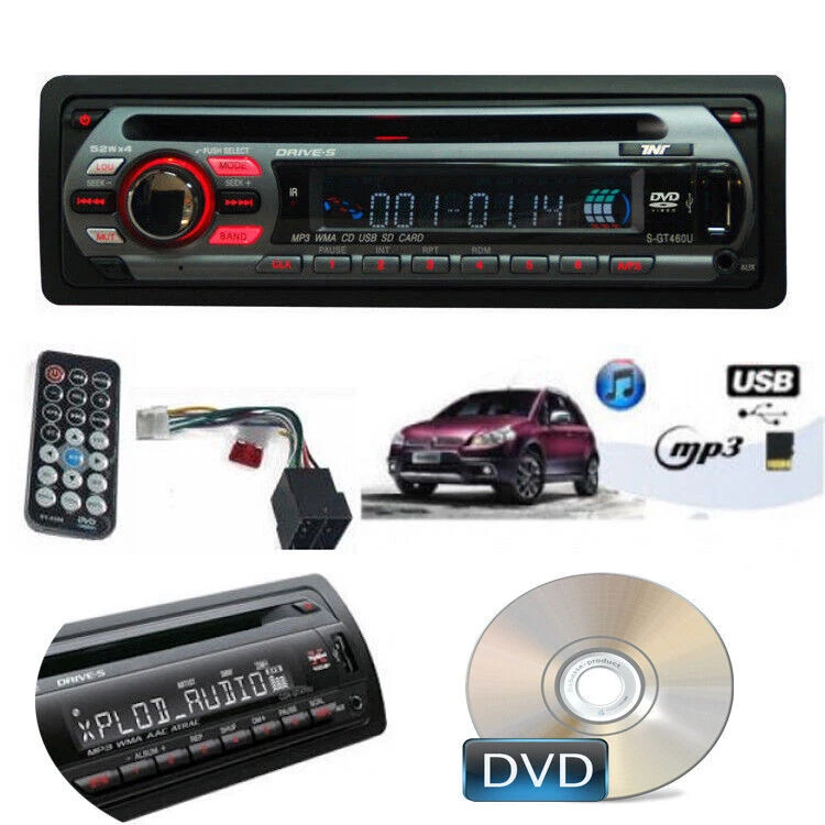 AUTORADIO 1 DIN FM STEREO AUTO USB CDDVD AUX MP3 BLUETOOTH FRONTALINO RIMOVIBILE - Immagine 1 di 1