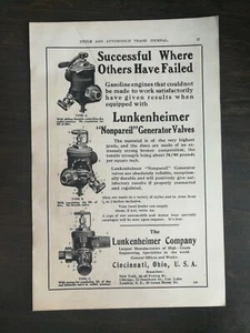 Vintage 1910 Lunkenheimer Nonpareil Generator Valves Full Page Original Ad 1221 - Picture 1 of 1