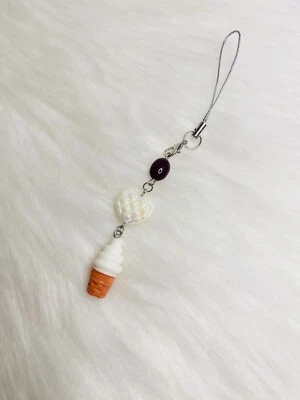 Ice Cream Cone Phone charm Headphone Charm Ivory White Y2K Kawaii New Gift - Image 1 of 3