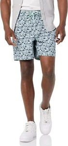 Men's Drawstring Shorts 6" Inseam Regular Fit Twill Pull-On Elastic Waist Pocket - Picture 1 of 37