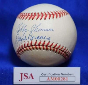 Bobby Thomson Ralph Branca JSA COA Autograph National League Signed Baseball - Picture 1 of 2