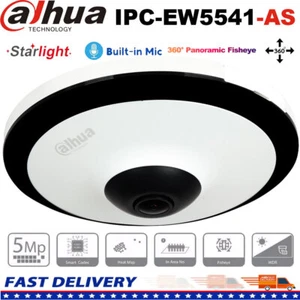 Dahua IPC-EW5541-AS 5MP AI WizMind Fisheye Starlight Mic IVS POE IR IP Camera - Picture 1 of 20