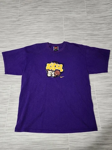 Vtg 90's Nike SHAQ Los Angeles Lakers NBA Grafitti Caricature T-Shirt Mens L Cover