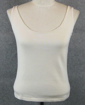 Coldwater Creek Ivory Silk Blend Sweater Knit Sleeveless Tank Top Size XS NEW - Image 1 of 4