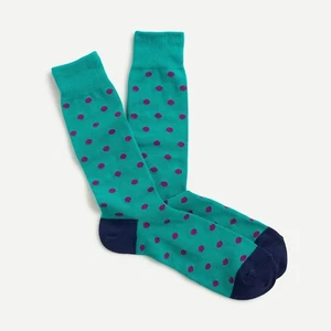 J.Crew Medium-Dot Cotton Socks | Warm Peacock - Picture 1 of 1