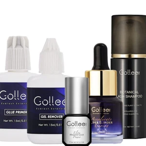 Suministros de extensiones de pestañas Gollee para pegamento/cegadora/removedor/limpiador de pestañas - Imagen 1 de 27