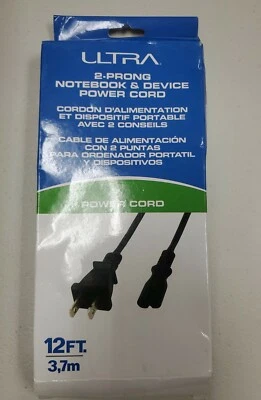 Ultra 12FT 2-Prong Notebook & Device Power Cord - 12FT,  - Image 1 of 4