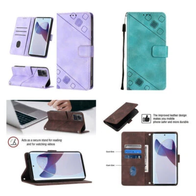 Skin Leather Wallet Cover Case For Motorola X30 PRO G200 G Stylus G Pure - Image 1 of 4