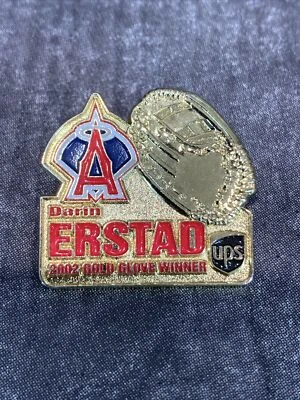 Vintage Anaheim Angels Pin Darin Erstad 2002 Golden Glove Winner MLB - Image 1 of 2