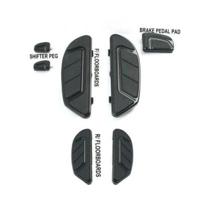 Clavijas de cambio de pedal de freno estribo negras aptas para Harley Road Street Glide 86-25 Foto 1 de 4