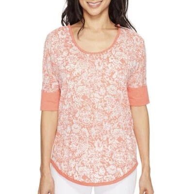 Camiseta para mujer Mod-o-doc Wildflower Burnout cuello redondo talla S nueva con etiquetas Foto 1 de 4