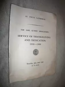 More details for girl guides jubilee 1960. service of thanksgiving. st paul&#039;s cathedral programme