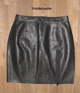 kurzer -LINEA TESINI- LEDERROCK / Rock in schwarz evtl. Kunstleder? Gr. 40 - Bild 1 von 2