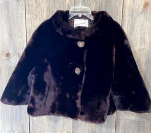 Vintage geschorene Biberfell Swing Jacke braun kariert Kürschner 1950-60er Medium - Bild 1 von 10