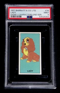 1957 BARRATT & CO LTD. WALT DISNEY CHARACTERS LADY #34 PSA 9 MINT GRADED RARE - Picture 1 of 2