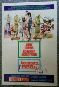 Arrivederci Baby 1966 Tony Curtis JACK DAVIS Gabor Hughes Kwan One Sheet Poster. - Imagen 1 de 1