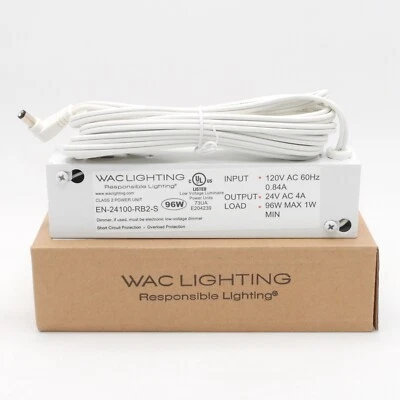 WAC Lighting 120V Input 24V Output 100W Remote Transformer (EN-24100-RB2-S) - Image 1 of 4