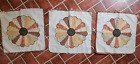 vintage calico cutter 3 top quilt pieces Dresden Plate Upcycle table candle mats