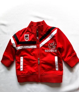 NRL St George Dragons Infants Size 0 Scorch Red Long Sleeve Zip Training Jacket - Foto 1 di 6