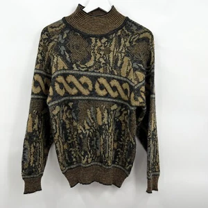 Vintage Partners by Mervyns Mock Neck Abstract Pullover Sweater Size Medium - Picture 1 of 7
