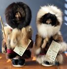 Alaska Fur Enterprise Products   Camai Eskimo 14 And 15 Dolls W Real Fur Parka