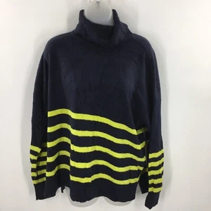 Vince Camuto Womens Navy Blue Striped Turtleneck Pullover Sweater Choose Size - Picture 1 of 12