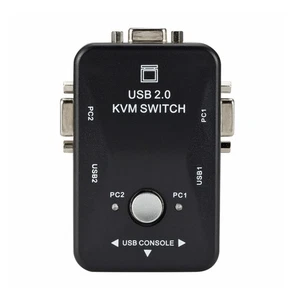 Dual/2-Port USB VGA KVM Switch Box Mouse Keyboard Monitor Sharing Computer PC B - Afbeelding 1 van 7